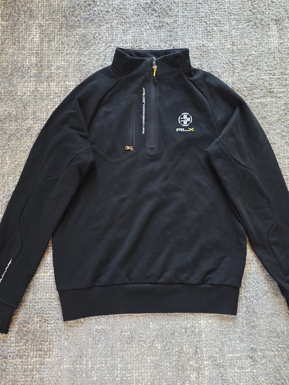 Ralph Lauren RLX 67 Expedition Tech Pullover Mens Med Black Quarter Zip